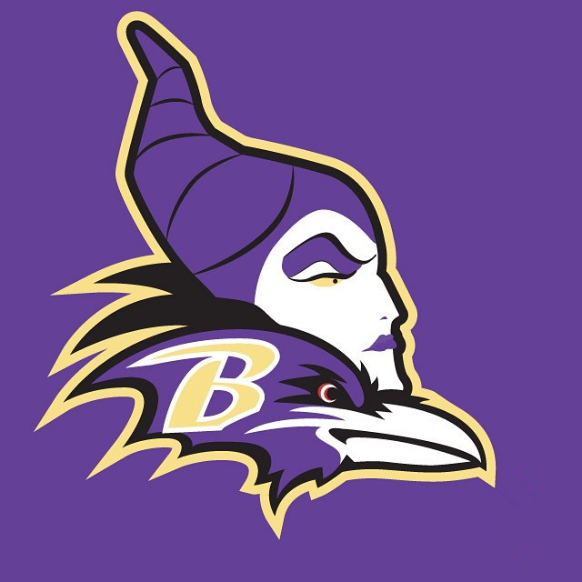 Maleficent Baltimore Ravens logo DIY iron on transfer (heat transfer)